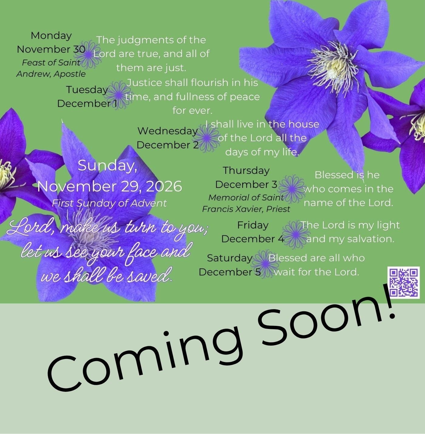 Responsorial Psalm Weekly Calendar